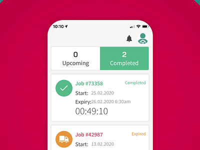 DrivOtech Completed Screen app design ui ux