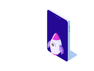 Rocket and Phone Animation animation design vector