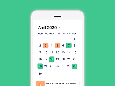 Calendar for Movers App app design ui