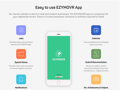 Mover's app features app design icon illustration ui