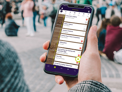 Sydney Royal Easter Show - Schedule app design ui ux