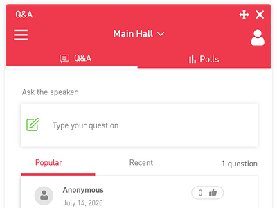 Features - Q&A and Polls design ui web