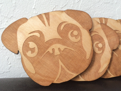 Laser Cut Pugs