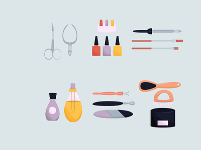 manicure tools concept flat design