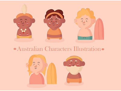 Australian Characters Pack Illustration