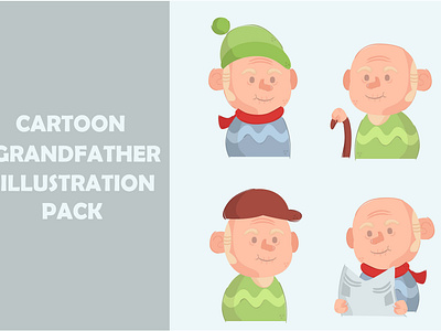 Cartoon Grandfather Illustration Pack