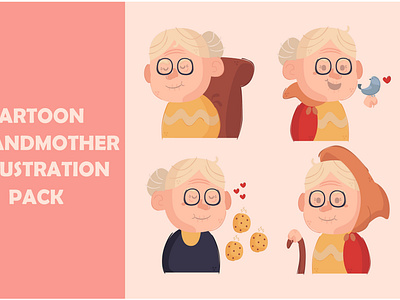 Cartoon Grandmother Illustration Pack