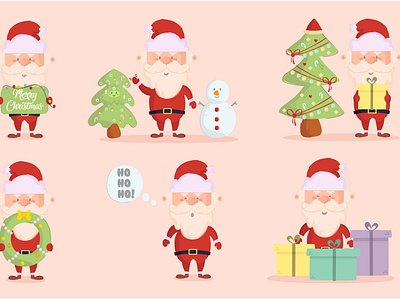 Santa Claus Cartoon Characters cartoon character christmas christmas tree claus december gift merry people santa