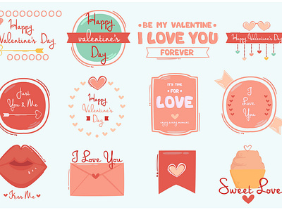 Valentine s Day Vintage Style Badges Illustration badges day illustration label love romantic style valentine vector vintage