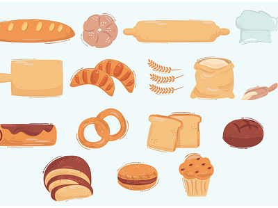 Bread Icon Illustration bread bundle cartoon flour food icon illustration sugar sweet vector