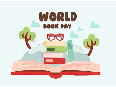 World Book Day Background Illustration