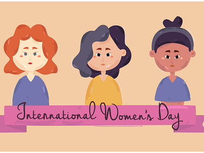 International Women s Day Banner Illustration banner beautiful cartoon character day event illustration international vector woman