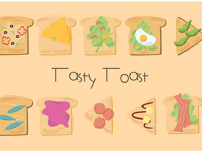 Toast Sandwich Cartoon Illustration