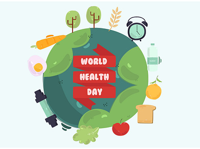 World Health Day 2021 Background Illustration 2021 background celebration day earth health healthy illustration vector world