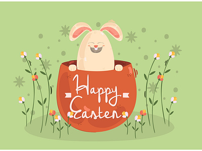 Happy Easter Day Background Illustration background bunny day easter egg happy illustration rabbit vector wishes