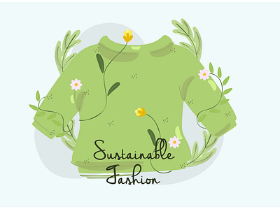 Recycled Sweater Hand Drawn Illustration clothing eco fashion future green illustration recycle sustainable sweater vector