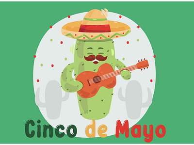 Cinco de Mayo with Cactus Illustration cactus celebration cinco de mayo feliz festival illustration mexico parade party vector