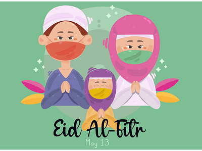 Eid Al Fitr Mubarak Illustration al fitr celebration character eid festival greeting illustration mubarak muslim vector
