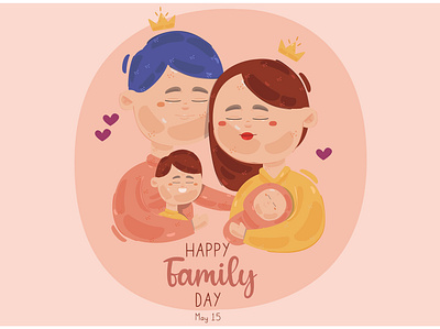 Happy Family Day Illustration celebration character child day family father happy illustration mother vector