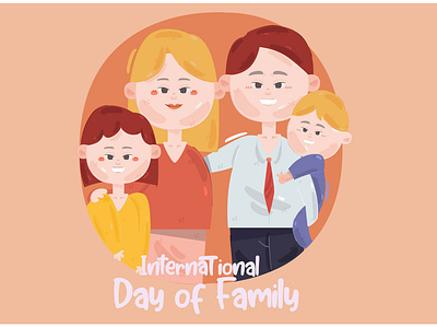 International Day of Families Illustration (3) child daughter day family father illustration international mother son vector