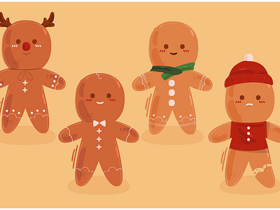 Gingerbread Man Cookie Illustration