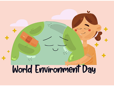 World Environment Day Illustration awareness day earth environment illustration nature pollution tree vector world