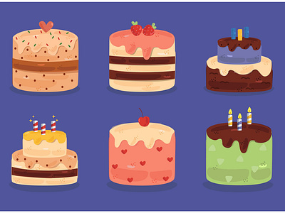 Delicious Birthday Cake Illustration
