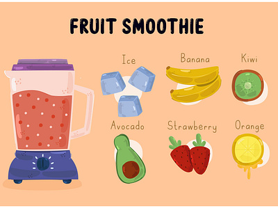 Smoothies Blender Illustration blender drink fruit illustration juice milk smoothies vector vegetable yogurt