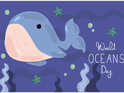 World Ocean Day Concept Illustration celebration concept day fish illustration marine ocean sea vector world