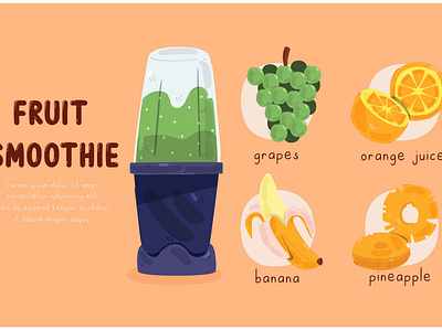 Smoothies Blender Glass Illustration blender drink fruit glass illustration juice smoothies vector vegetable