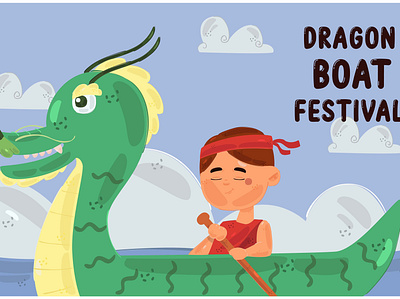 Dragon Boat Illustration (2) boat celebration chinese dragon festival holiday illustration race traditional vector