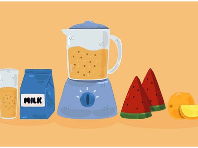 Smoothies Blender Glass Illustration (2) blender drink fruit glass illustration juice milk smoothies vector vegetable