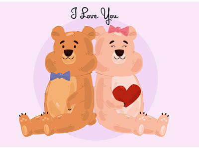 Bears Love Illustration animal bear character couple cute heart illustration love relationship vector