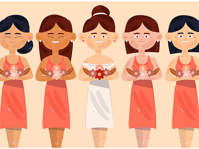 Bridesmaid with Bride Illustration (3)