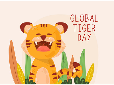 Global Tiger Day Illustration animal awareness day global illustration international national tiger vector wildlife