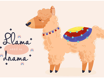 Alpaca Illustration alpaca animal camel cartoon character fur illustration llama mammal vector