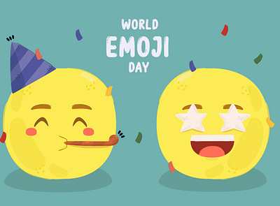 World Emoji Day Illusration celebration day emoji emoticon face illustration message smile vector world