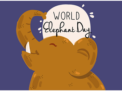 World Elephant Day Illustration animal celebration day elephant event habitat illustration vector wildlife world