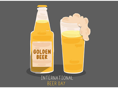 International Beer Day Illustration beer bottle celebration day drink illustration international tea vector water