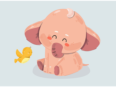 Elephant Illustration (2) animal baby cartoon character cute elephant illustration mammalia vector zoo