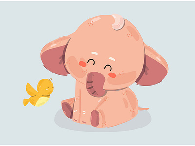 Elephant Illustration (2) animal baby cartoon character cute elephant illustration mammalia vector zoo