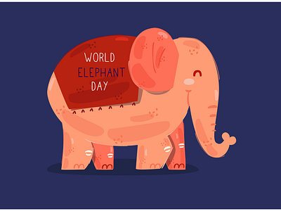 World Elephant Day Illustration (2) animal august campaign celebration day elephant event illustration vector world