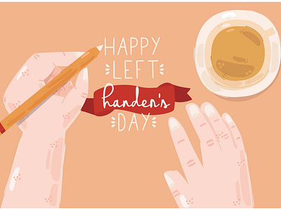 Writing with Left Hand Illustration august body cartoon celebration hand illustration international left vector write