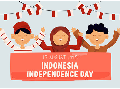 Indonesia Independence Day Illustration (2) celebration ceremony day flag greeting illustration independence indonesia national vector