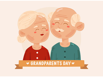 National Grandparents Day Illustration (3) celebration day grandchildren grandfather grandmother grandparents holiday illustration national vector