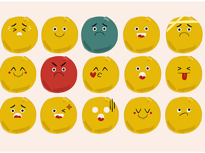 Doodle Emoji Illustration doodle emoji face happy illustration laugh love sad smiley vector