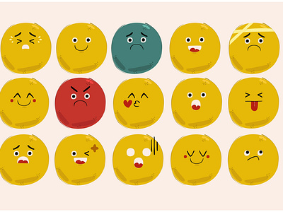 Doodle Emoji Illustration doodle emoji face happy illustration laugh love sad smiley vector