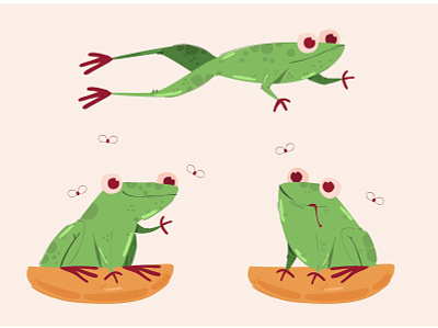 Frogs Illustration amphibian animal cartoon character clipart frog green illustration toad vector