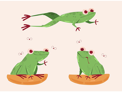 Frogs Illustration amphibian animal cartoon character clipart frog green illustration toad vector