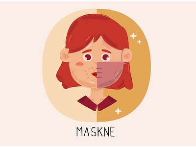 Mask Acne Concept Illustration acne concept face head hormonal illustration mask skin stress vector